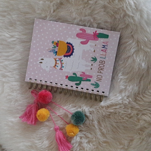 Set of 2 James Burke  No Prob LLAMA  Journal &  Miniature Llama Wooden Clips New - Picture 2 of 8